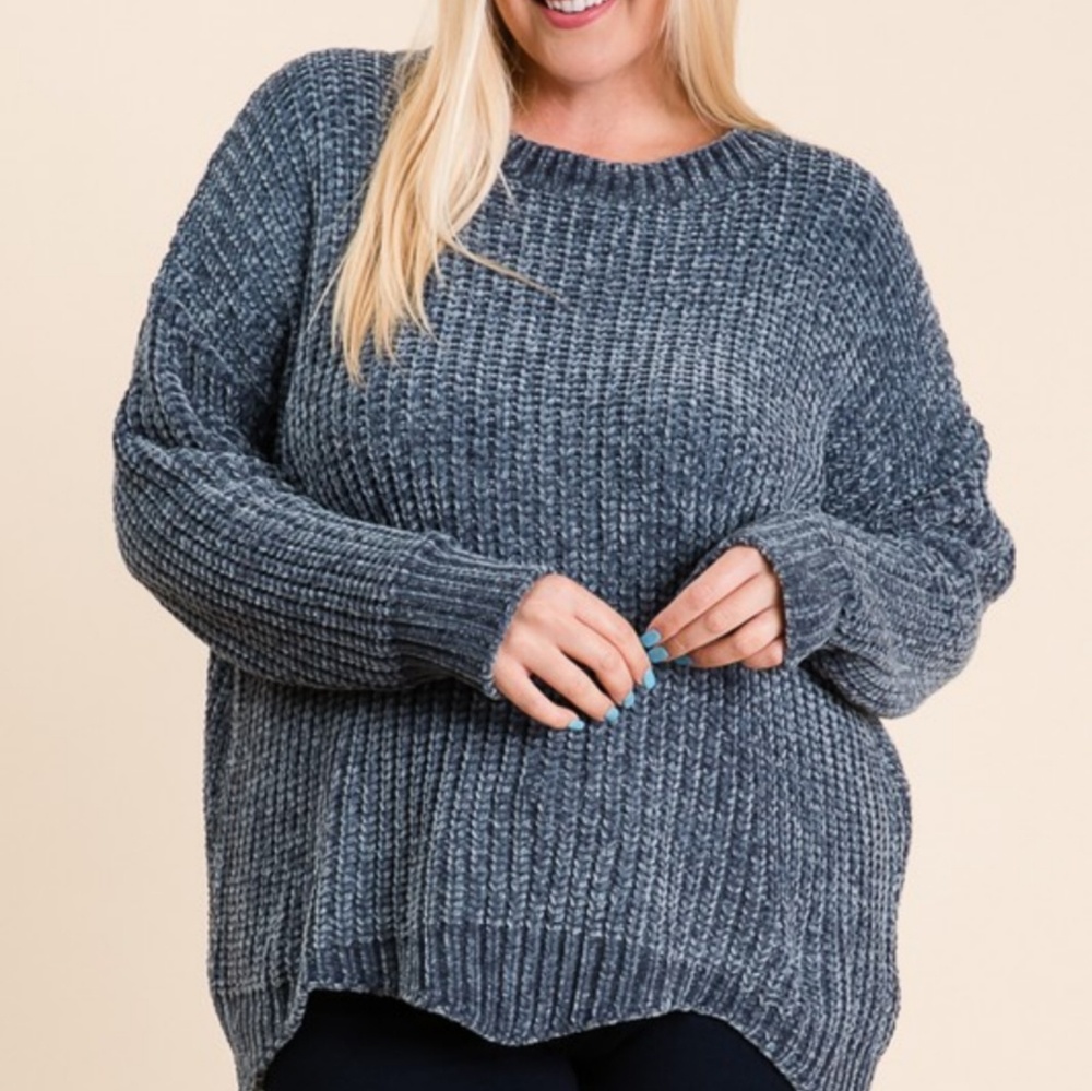 Chenille Scalloped sweater